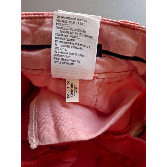 American Eagle Outfitters Chino Shorts Size 2 Pink Stretch Preppy Beach Tropical - Picture 5 of 9